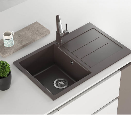 Helika Tesa Chiuvetă De Bucătărie Drop-In Din Granit Lichid L78xL50cm Negru
