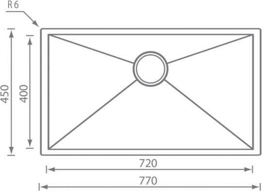 Sanitec Filo Quadra Υποκαθήμενος Inox Σατινέ Μ72xΠ40cm Ασημί