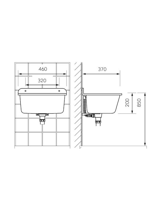 Ferro DRK37/46W Drop-In Spüle aus Verbundgranulat B46xT37cm Weiß