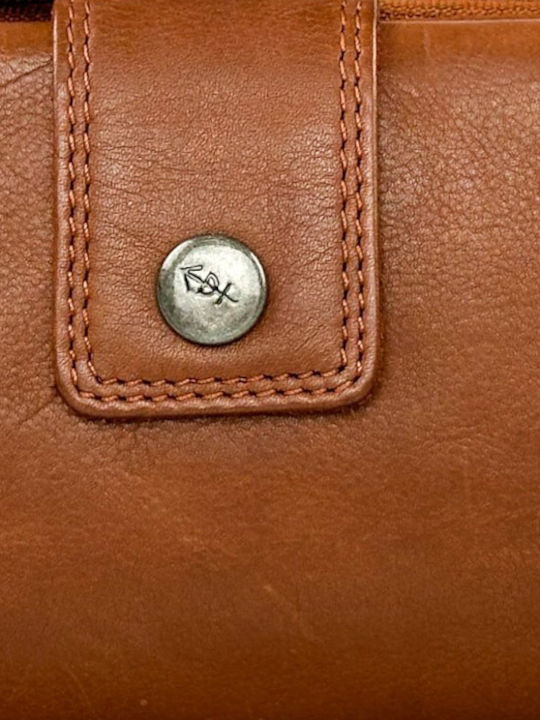 Large Leather Women's Wallet Coins with RFID Tabac Brown