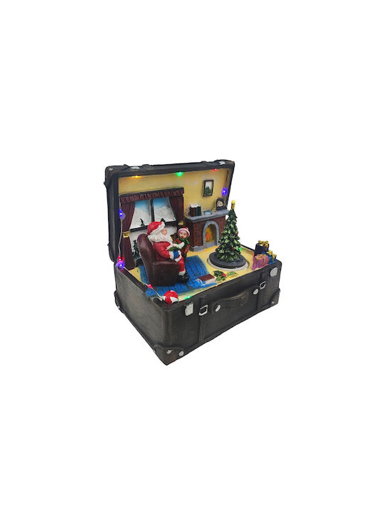 TnS Weihnachts- Beleuchtete Dekorative Darstellung Braun mit Batterie / Elektrisch mit Musik 16x15.5x13cm