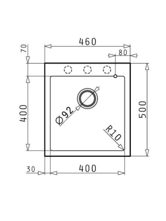 Pyramis Istros 1B 070043911 Drop-In Мивка от Синтетичен Гранит Ш46xД50см Бежов