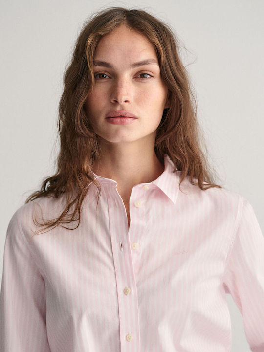 Langärmelig Damen Hemd Rye Pink Gestreift