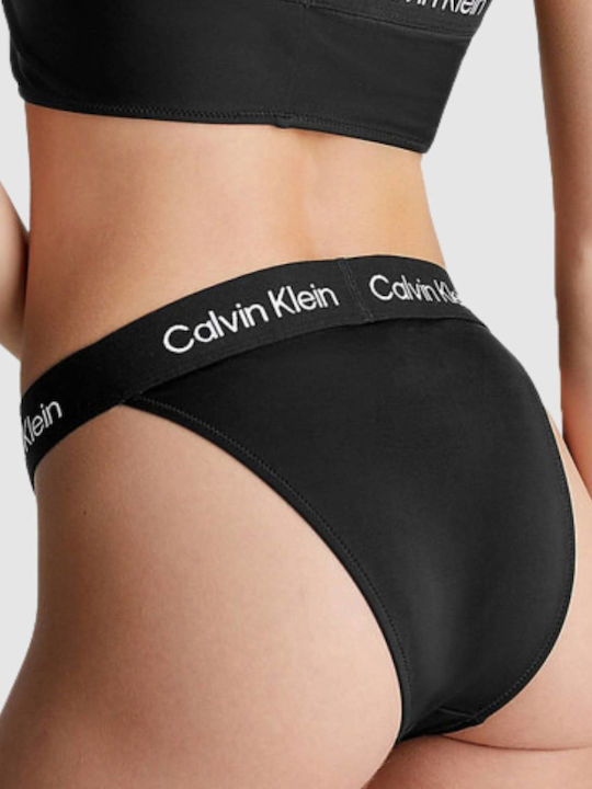 Calvin Klein Bikini Brasilien Hohe Taille Schwarz