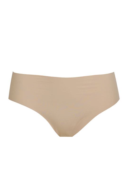 Damen Slip Nahtlos Beige