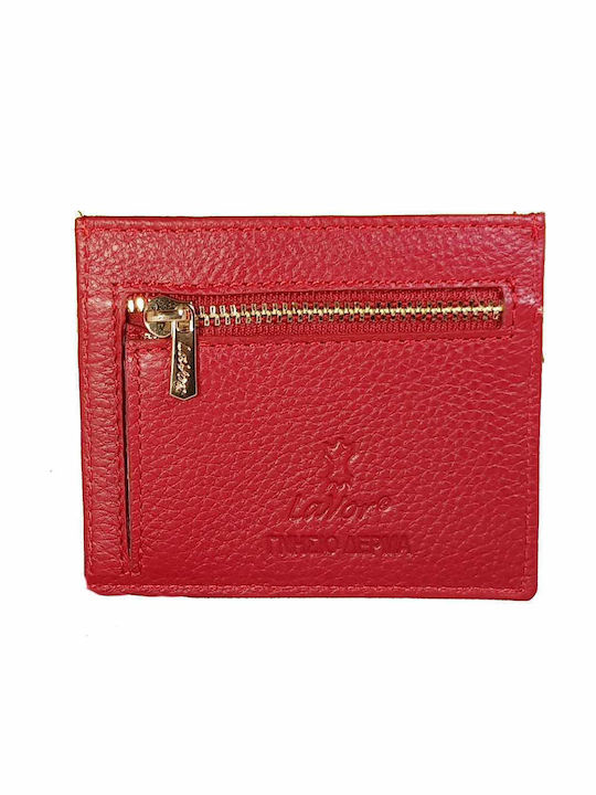 Leather Men's Wallet Cards with RFID Red