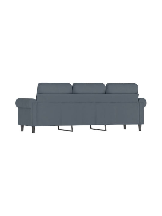 Three-Seater Velvet Dark Grey Couch 212x77x80 cm 359540