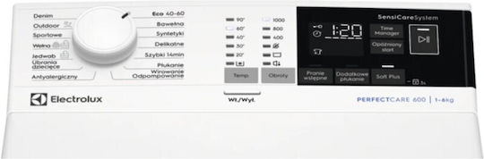 Electrolux Πλυντήριο Ρούχων Άνω Φόρτωσης 6kg 1000 Στροφών EW6TN4062P