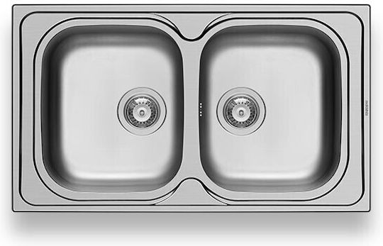 Maidtec Coventry 2B Ένθετος Inox Σατινέ Μ86xΠ50cm Ασημί