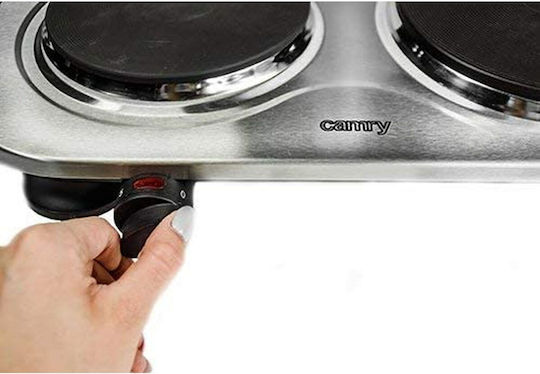 Camry Επιτραπέζια Εστία Εμαγιέ Διπλή Inox