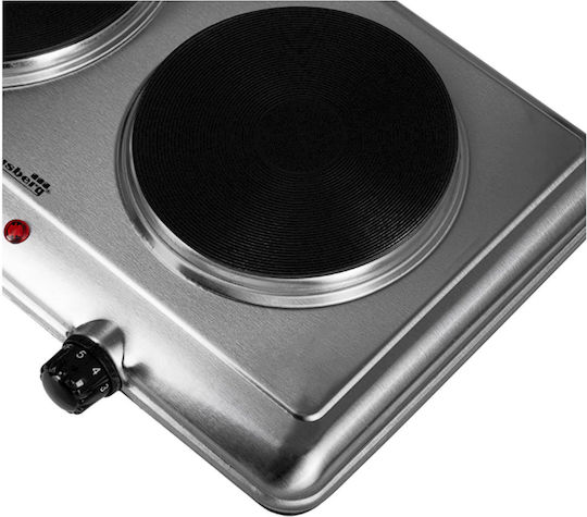 Hausberg Enamel Countertop Double Burner Inox