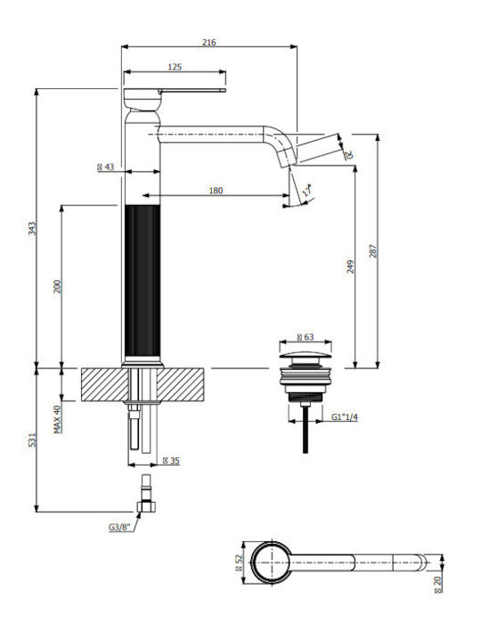 Armando Vicario Mixing Sink Faucet