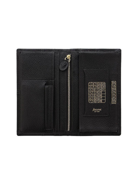 Filofax Men's Leather Travel Wallet Black