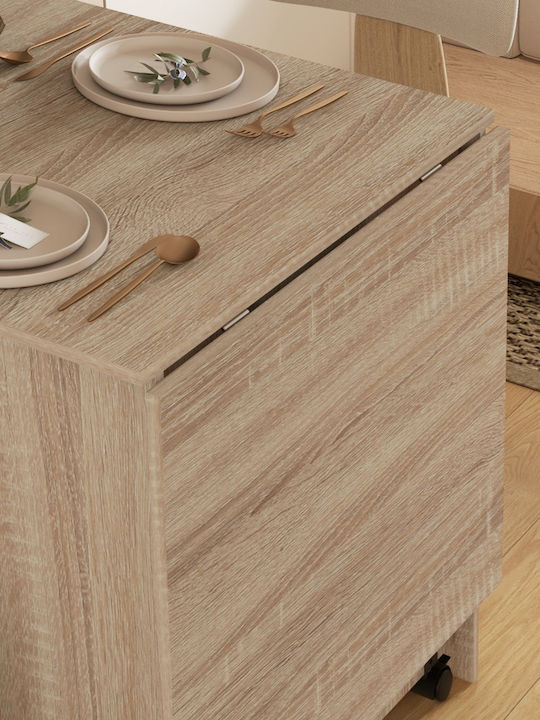 Tisch Speisesaal Klappbar Holz Natural Wood 140x75x74cm