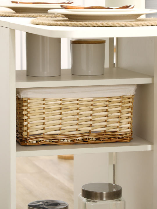Masă Bucătărie Pliabil Alb 120x80x75buc