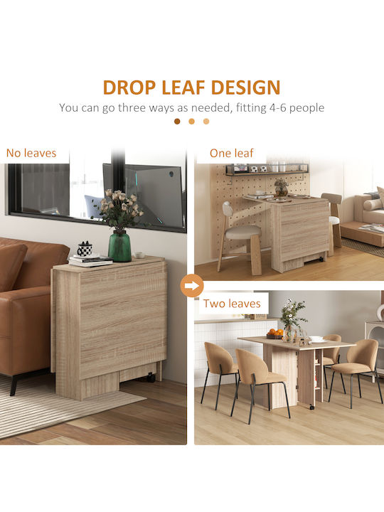Tisch Speisesaal Klappbar Holz Natural Wood 140x75x74cm