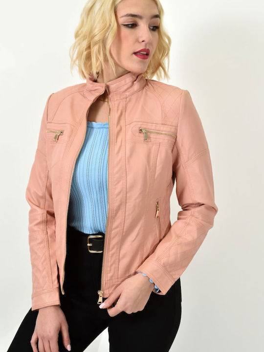 Γυναικείο Biker Jacket Ροζ