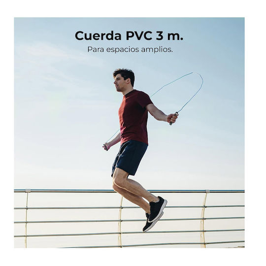 Cecotec Drumfit Smartcomba 3000 Connected Σχοινάκι Γυμναστικής 3m Μαύρο με Μετρητή και Ρυθμιζόμενο Μήκος