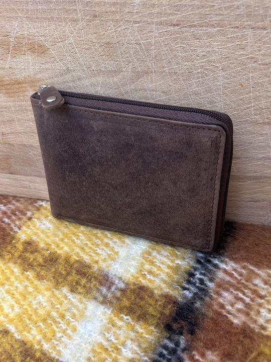 Leather Men's Wallet Classic with RFID Brown