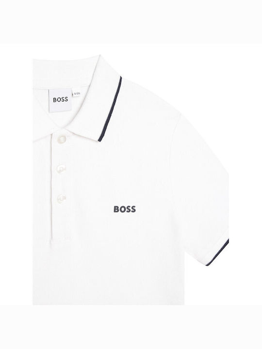 Hugo Boss Παιδικό Polo Κοντομάνικο Άσπρο