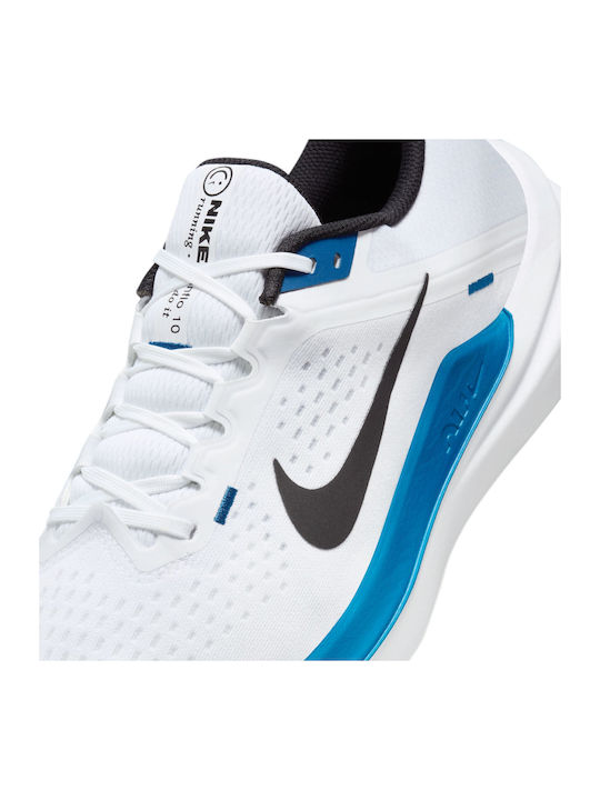 Air Winflo 10 Sport Shoes Running White / Black / Star Blue / Green Strike