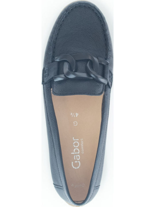 Δερμάτινα Γυναικεία Loafers σε Μπλε Χρώμα