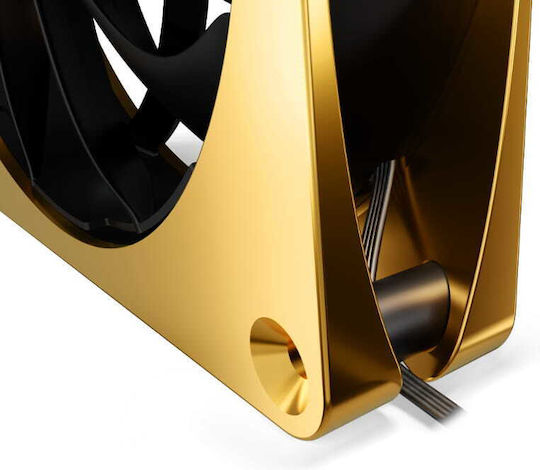 Alphacool Apex Stealth Metal Power Case Fan 120mm (3000rpm) Χωρίς Led Φωτισμό και Σύνδεση 4-Pin PWM Χρυσό