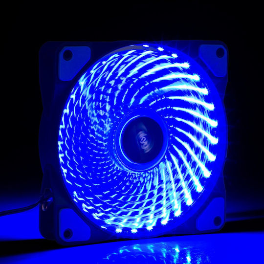 Akyga AW-12E-BL Case Fan 120mm με Μπλε Φωτισμό και Σύνδεση 3-Pin / 4-Pin Molex Μπλε