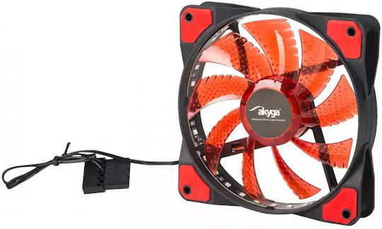 Akyga AW-12E-BR Case Fan 120mm with Red Lighting and Connection 3-Pin / 4-Pin Molex 1pcs Blue