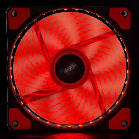 Akyga AW-12E-BR Case Fan 120mm with Red Lighting and Connection 3-Pin / 4-Pin Molex 1pcs Blue
