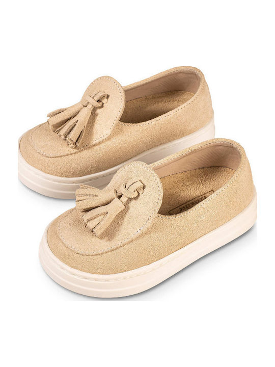 Babywalker Christening Leather Moccasins Ecru