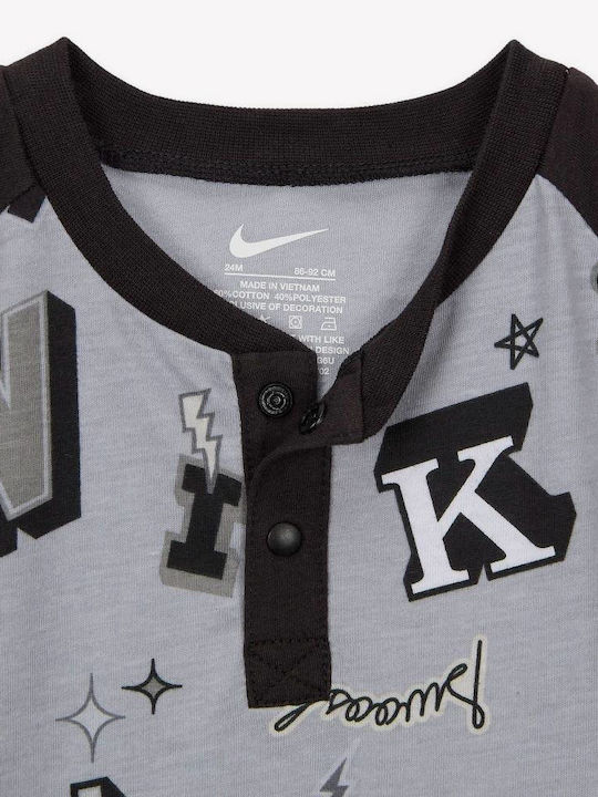 Nike Бебешко Боди Къс ръкав Light Grey