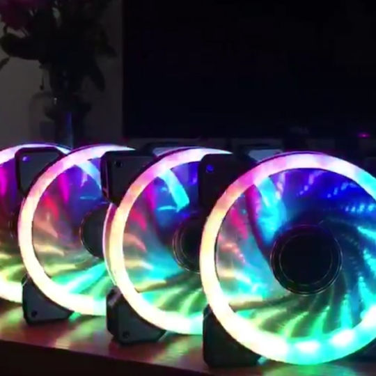 CoolerAge Case Fans 120mm (2500rpm) with RGB Lighting and 6-Pin Connection Pack of 3
