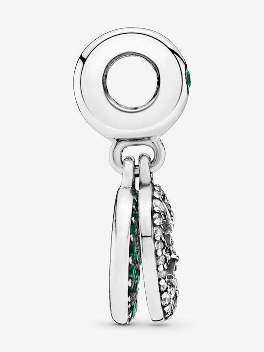 Pandora Charm Lucky Charm with Stones from Silver with Green Zircon