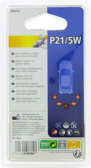 Michelin Λάμπες Αυτοκινήτου P21/5W-BAY15D-1157 12V 5W 2τμχ