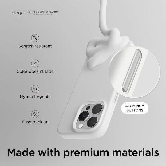 Elago Umschlag Rückseite Silikon Weiß (iPhone 15 Pro Max)