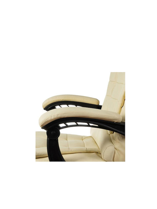Reclining Office Chair with Fixed Arms Beige