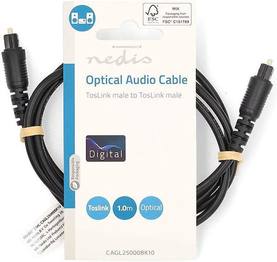Nedis 1m TOS male Optical Cable (CAGL25000BK10)