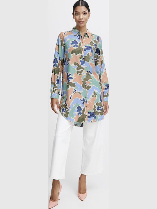 Damen Leinen Hemd Crème De Menthe Mix