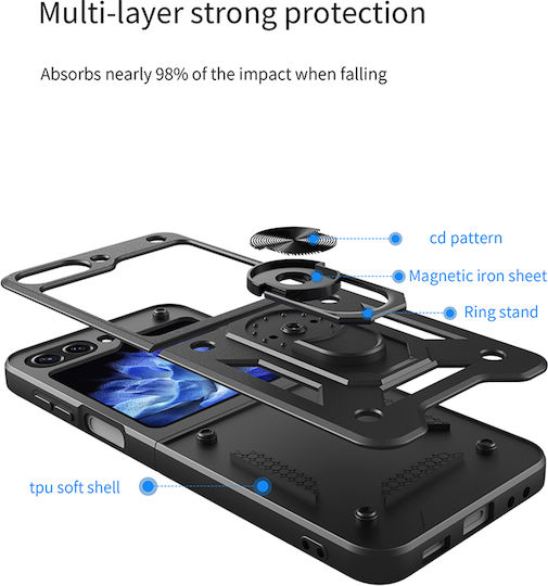 Sonique Book Σιλικόνης / Πλαστικό Μαύρο (Galaxy Z Flip4)