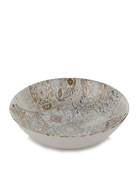 ArteLibre Maiolica Plate Soup made of Porcelain Beige Opaco with Diameter 20cm
