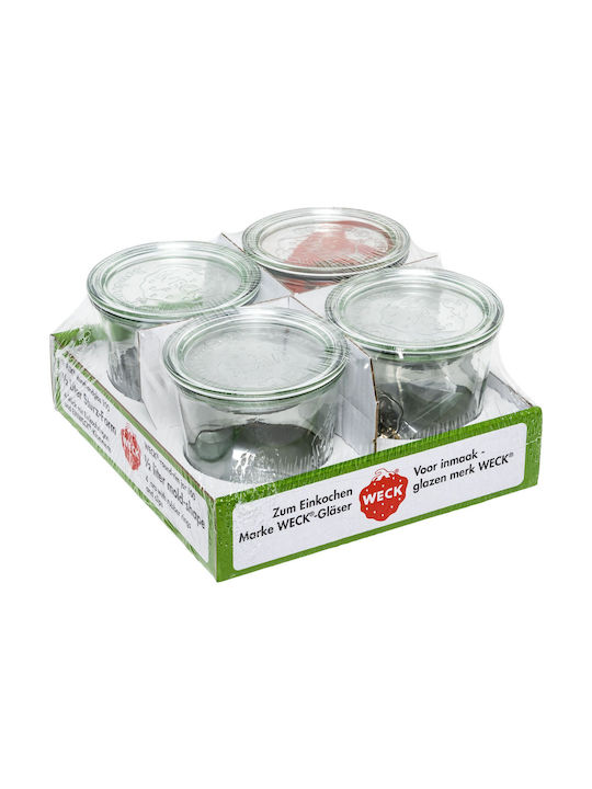 Weck Set 4Stück Gläser Allgemeine Verwendung mit Deckel Glas Transparent 580ml