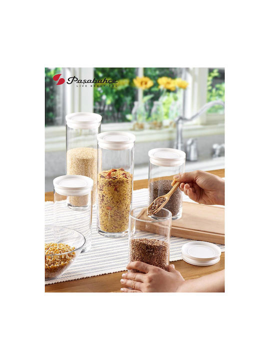 Espiel Breakfast Club Vase General Use with Airtight Lid Glass Transparent 1230ml