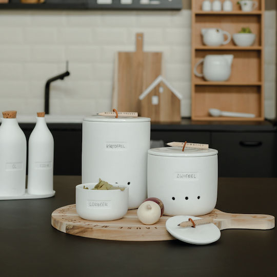 Raeder Coffee Jar with Cork Made of Porcelain Brown