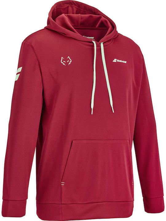 Babolat Men's Sweatshirt with Hood and Pockets Red Dahlia