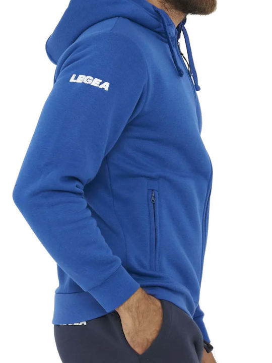 Legea Men's Sweatshirt Jacket with Hood Royal Blue