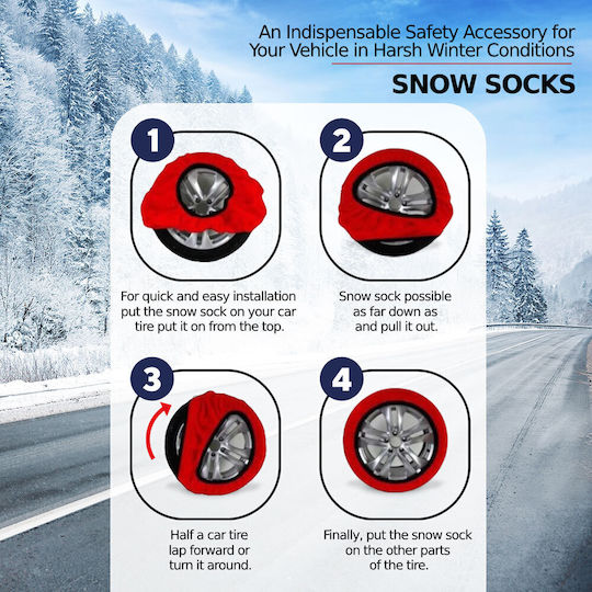 Vt Group Anti-slip Snow Socks Medium Passenger Car 2pcs