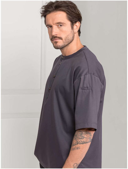 Le Nouveau Chef Bluse Koch Baumwolle Herren Grau mit Langärmelig