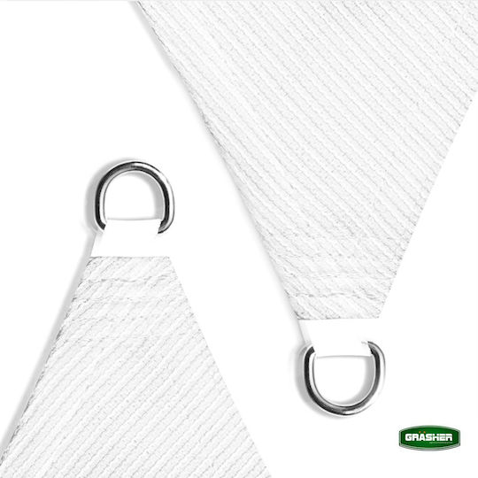 Grasher Ε220 Triangle Shade Sail White With Hoop 3.6m 180gr/m²