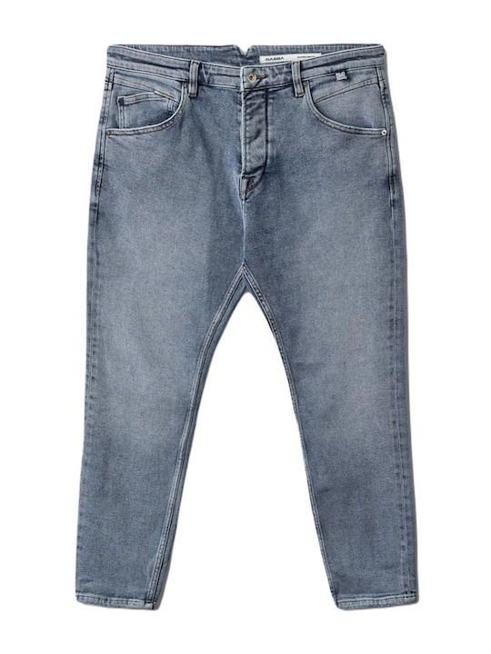 Ανδρικό Παντελόνι Τζιν με Regular Straight Εφαρμογή ΜΠΛΕ DENIM